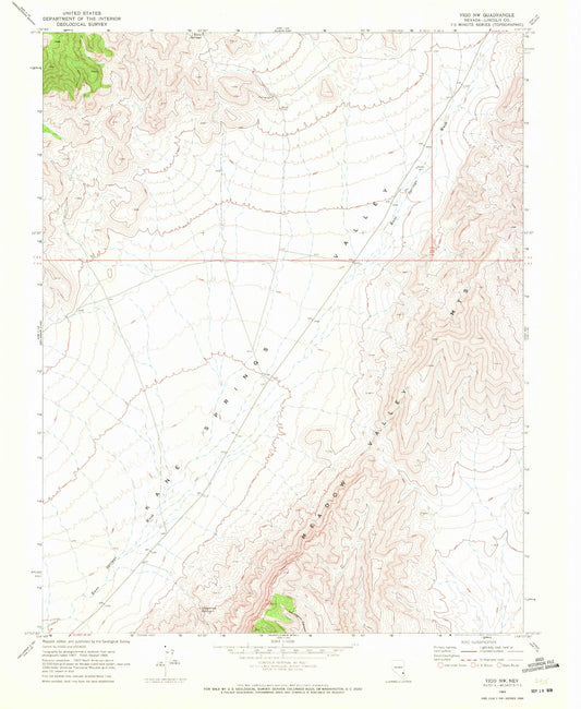 Classic USGS Vigo NW Nevada 7.5'x7.5' Topo Map Image