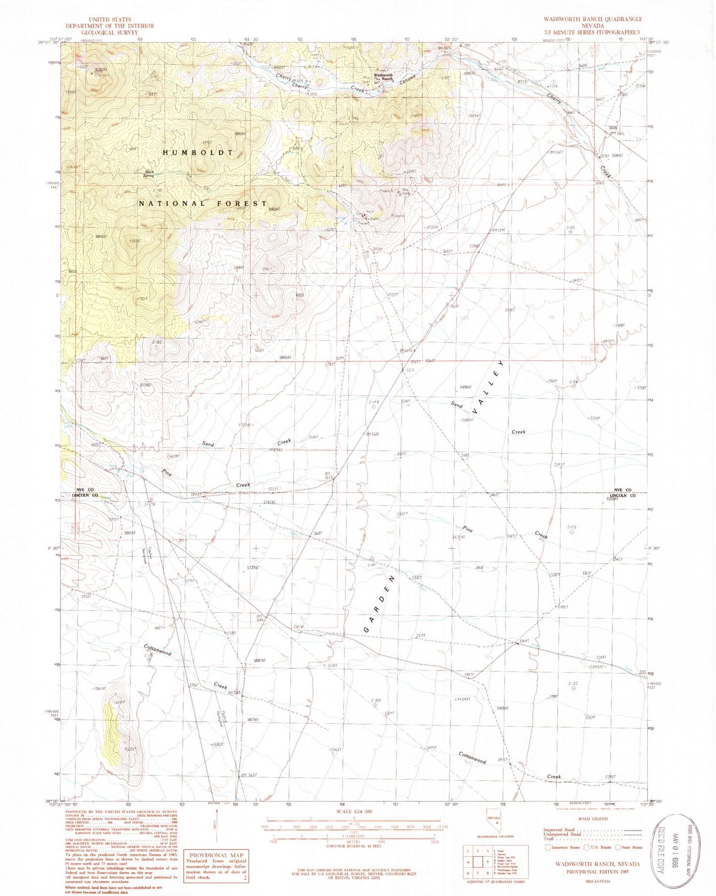 Classic USGS Wadsworth Nevada 7.5'x7.5' Topo Map Image