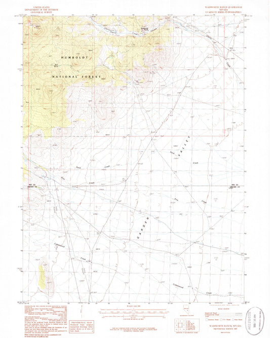 Classic USGS Wadsworth Nevada 7.5'x7.5' Topo Map Image