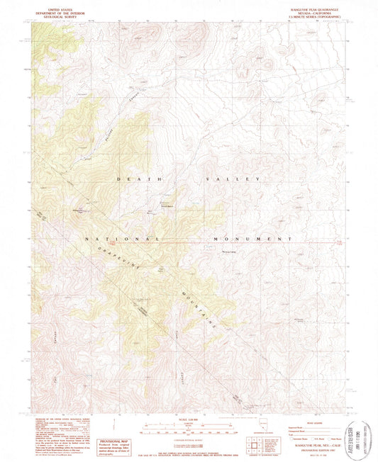 Classic USGS Wahguyhe Peak Nevada 7.5'x7.5' Topo Map Image