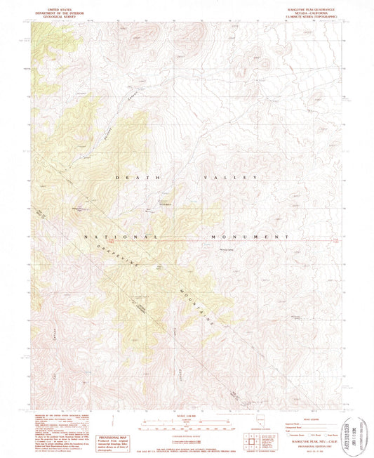 Classic USGS Wahguyhe Peak Nevada 7.5'x7.5' Topo Map Image