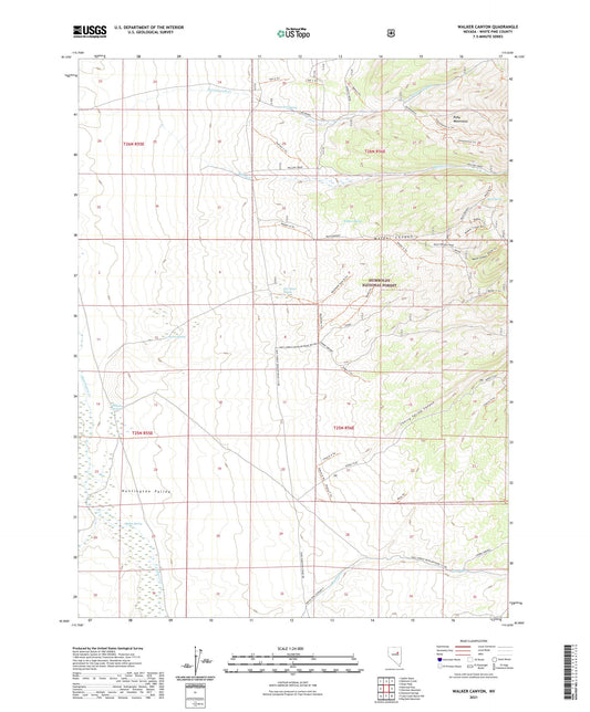 Walker Canyon Nevada US Topo Map Image