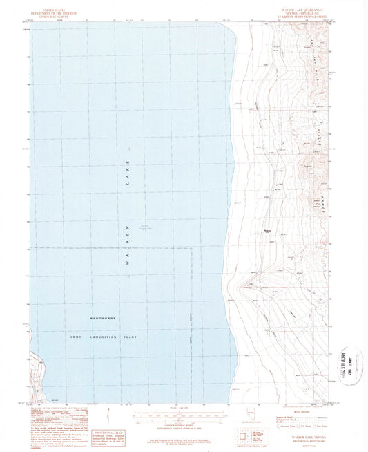Classic USGS Walker Lake Nevada 7.5'x7.5' Topo Map Image