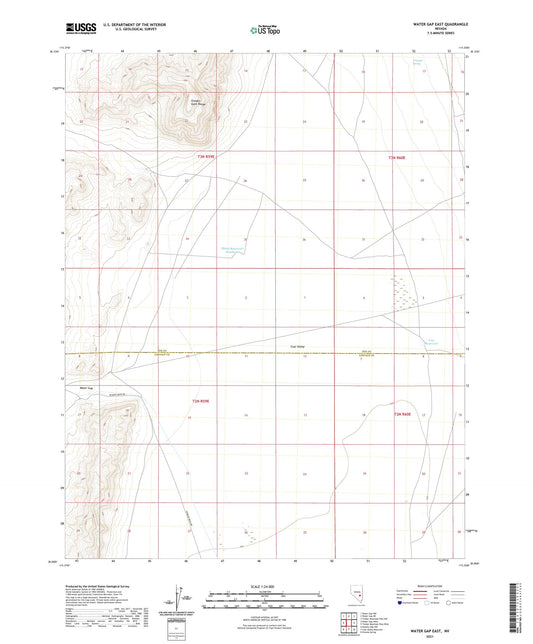 Water Gap East Nevada US Topo Map Image