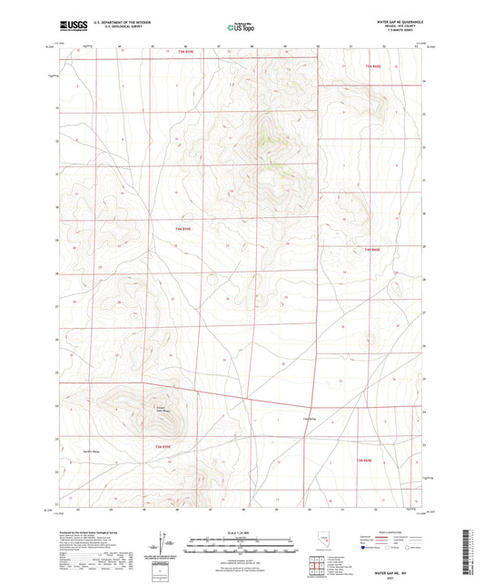 Water Gap NE Nevada US Topo Map Image