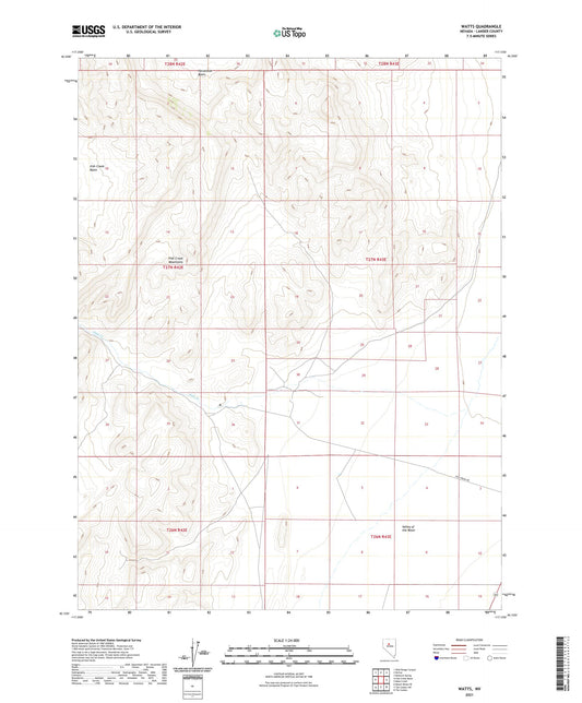 Watts Nevada US Topo Map Image