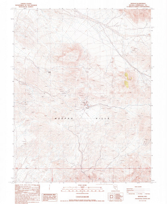 Classic USGS Weepah Nevada 7.5'x7.5' Topo Map Image