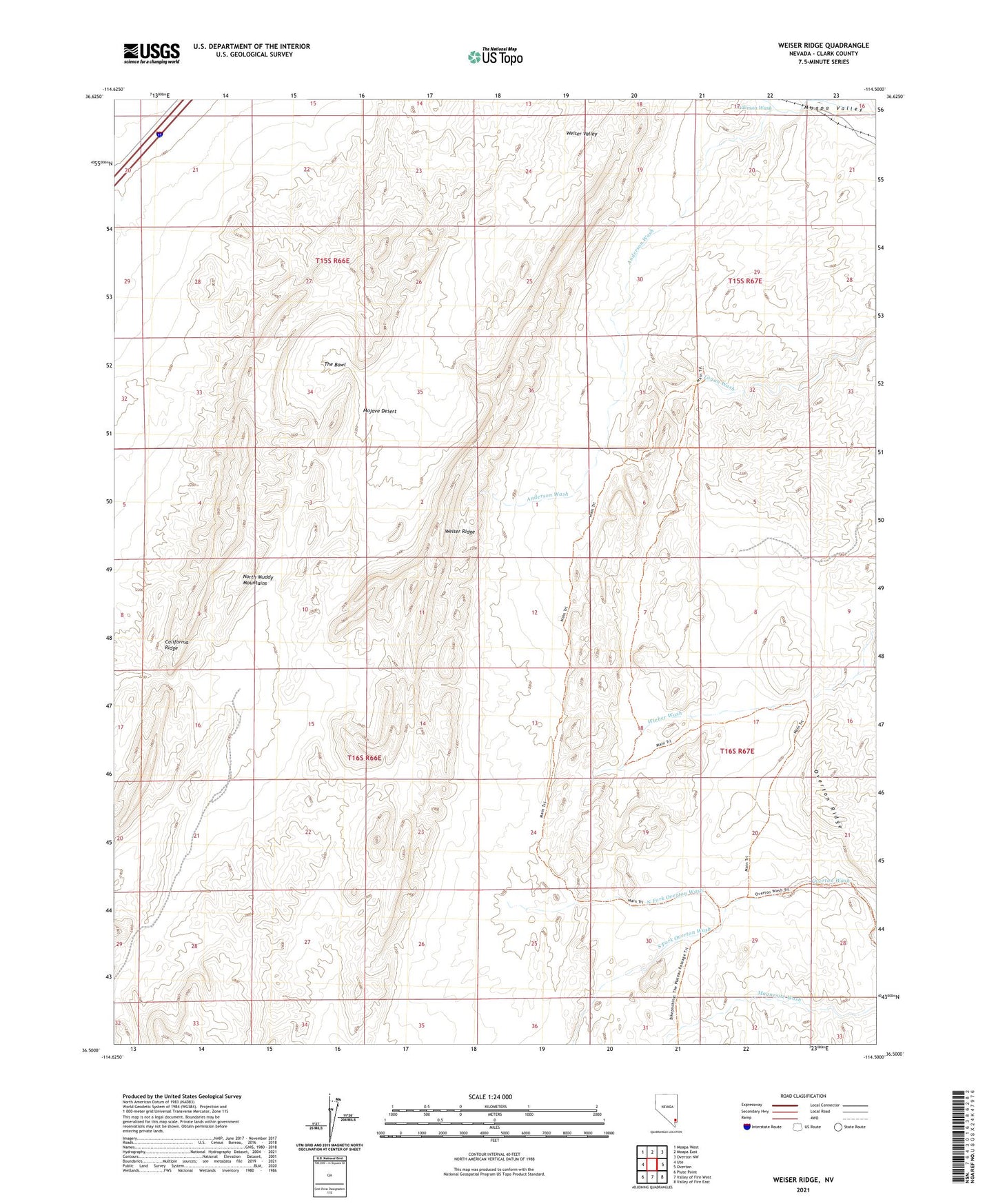 Weiser Ridge Nevada US Topo Map Image