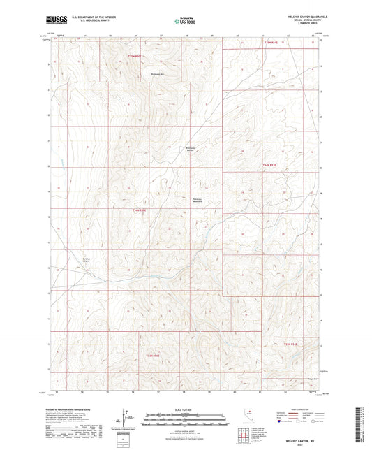 Welches Canyon Nevada US Topo Map Image