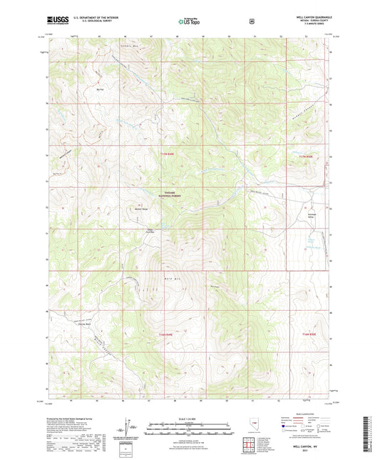 Well Canyon Nevada US Topo Map Image