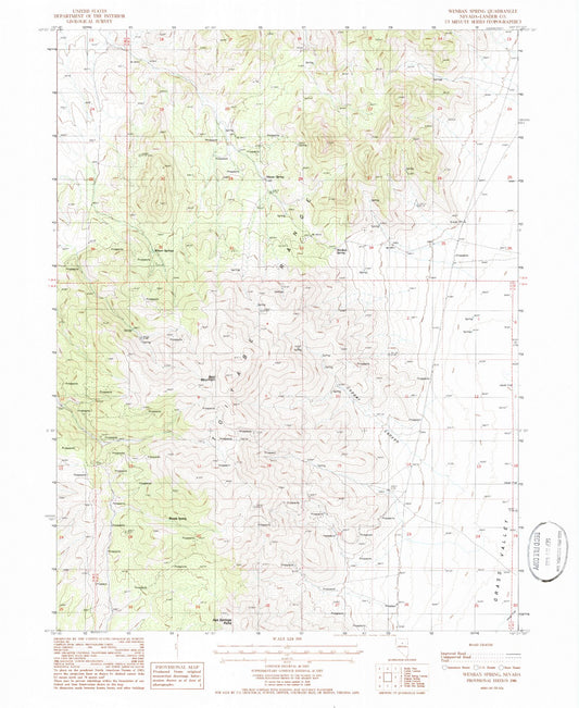 Classic USGS Wenban Spring Nevada 7.5'x7.5' Topo Map Image