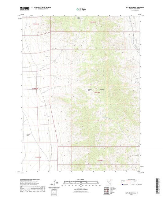 West Morris Basin Nevada US Topo Map Image