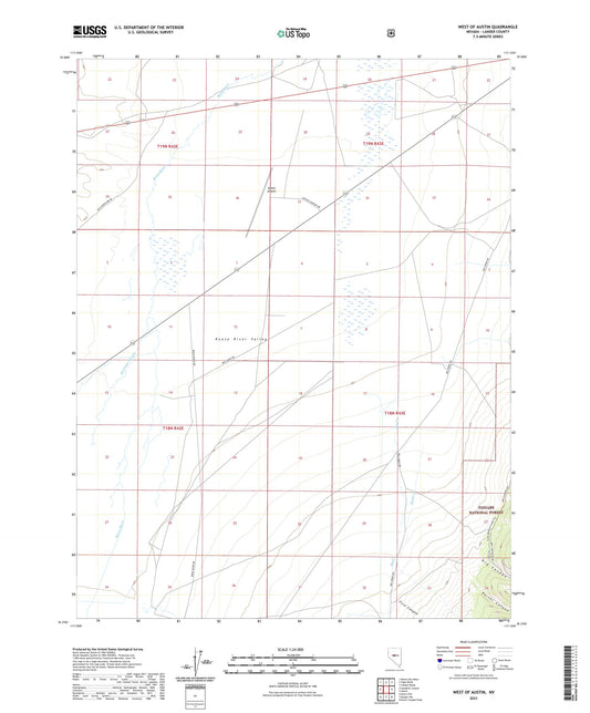 West of Austin Nevada US Topo Map Image