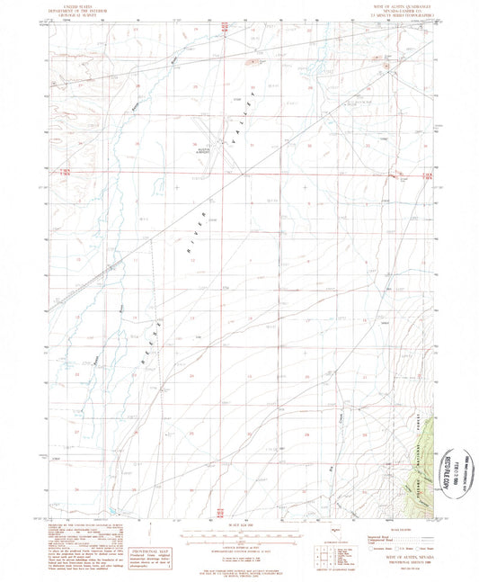 Classic USGS West of Austin Nevada 7.5'x7.5' Topo Map Image