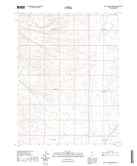 West of Coffin Mountain Nevada US Topo Map Image