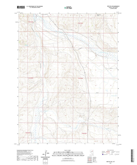 West of Lee Nevada US Topo Map Image