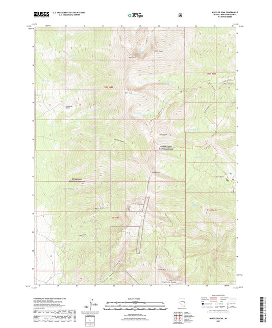 Wheeler Peak Nevada US Topo Map Image