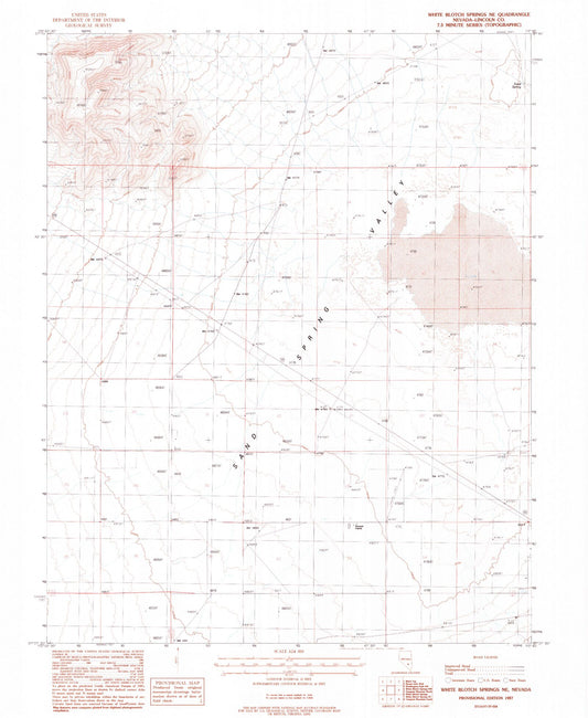 Classic USGS White Blotch Springs NE Nevada 7.5'x7.5' Topo Map Image