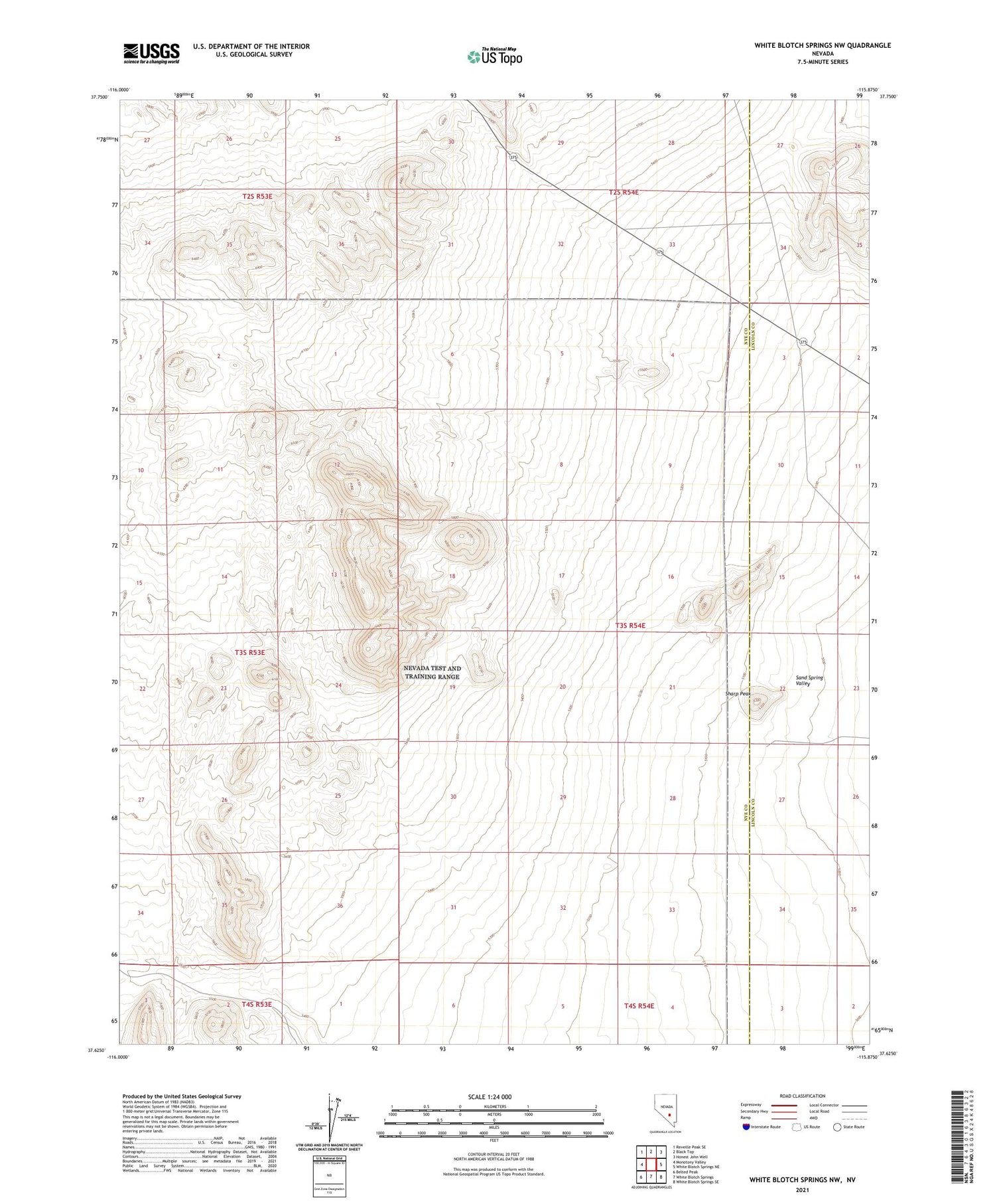 White Blotch Springs NW Nevada US Topo Map Image