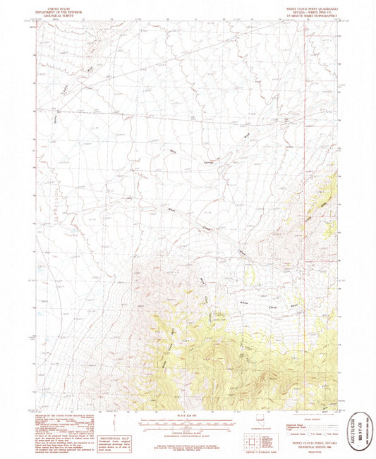 Classic USGS White Cloud Point Nevada 7.5'x7.5' Topo Map Image