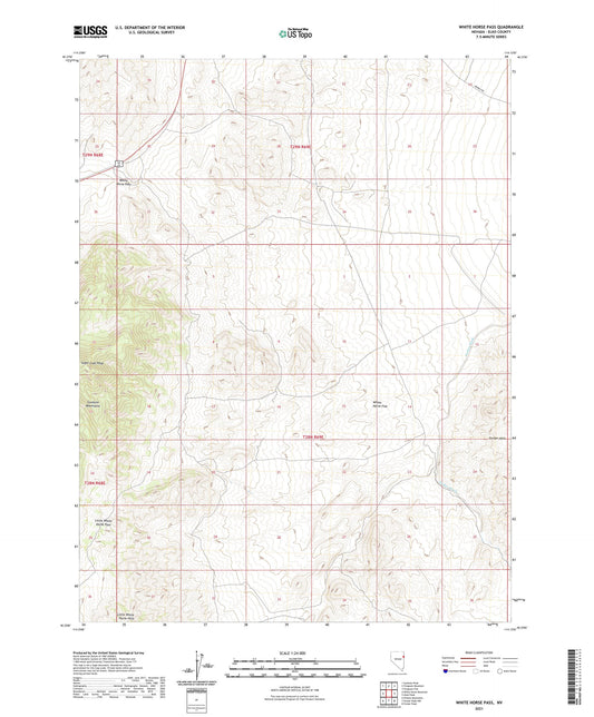 White Horse Pass Nevada US Topo Map Image