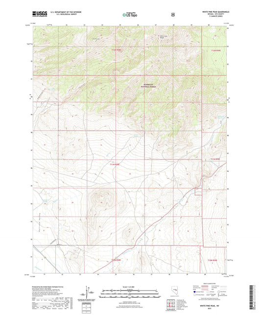 White Pine Peak Nevada US Topo Map Image