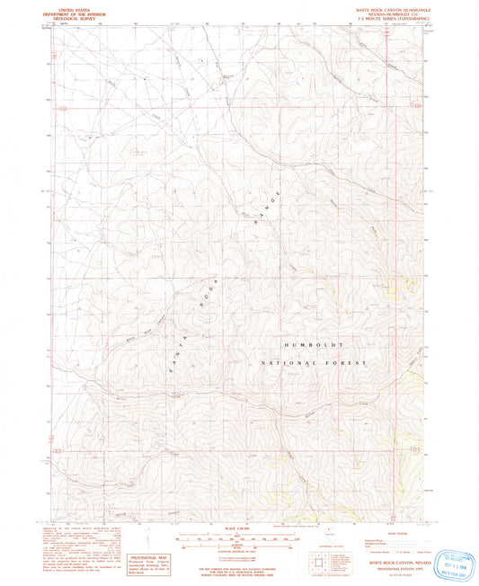 Classic USGS White Rock Canyon Nevada 7.5'x7.5' Topo Map Image