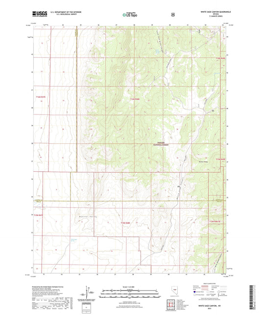 White Sage Canyon Nevada US Topo Map Image