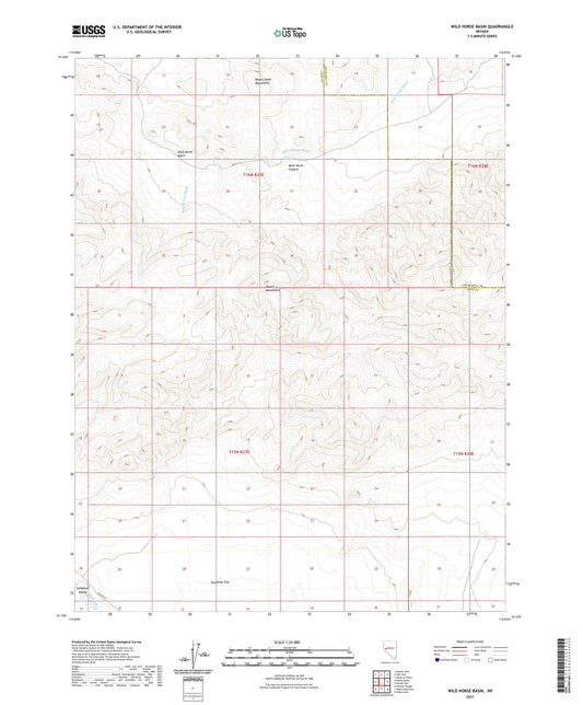 Wild Horse Basin Nevada US Topo Map Image