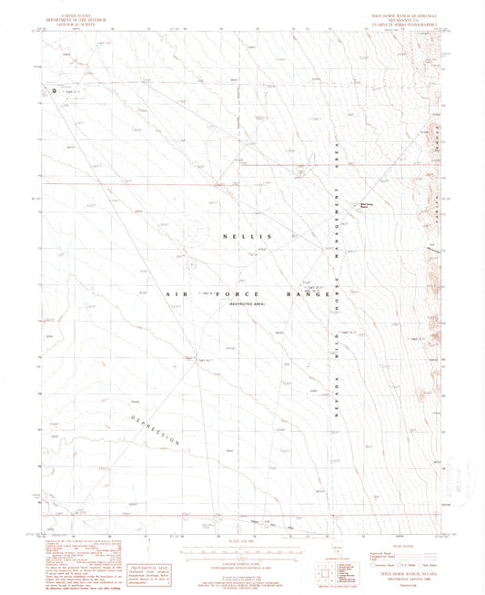 Classic USGS Wild Horse Ranch Nevada 7.5'x7.5' Topo Map Image