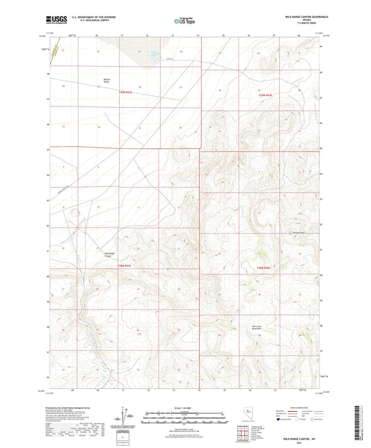 Wild Range Canyon Nevada US Topo Map Image