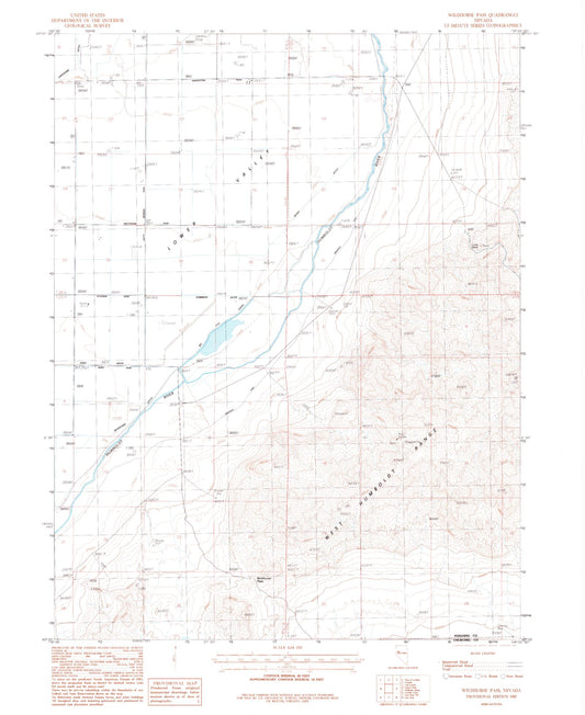 Classic USGS Wildhorse Pass Nevada 7.5'x7.5' Topo Map Image