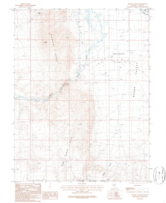 Classic USGS Wilson Canyon Nevada 7.5'x7.5' Topo Map Image