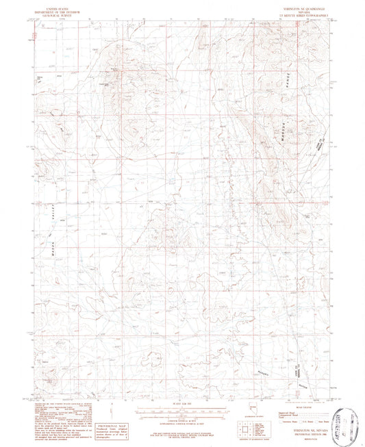Classic USGS Yerington NE Nevada 7.5'x7.5' Topo Map Image