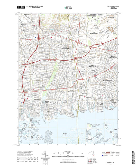 Amityville New York US Topo Map Image