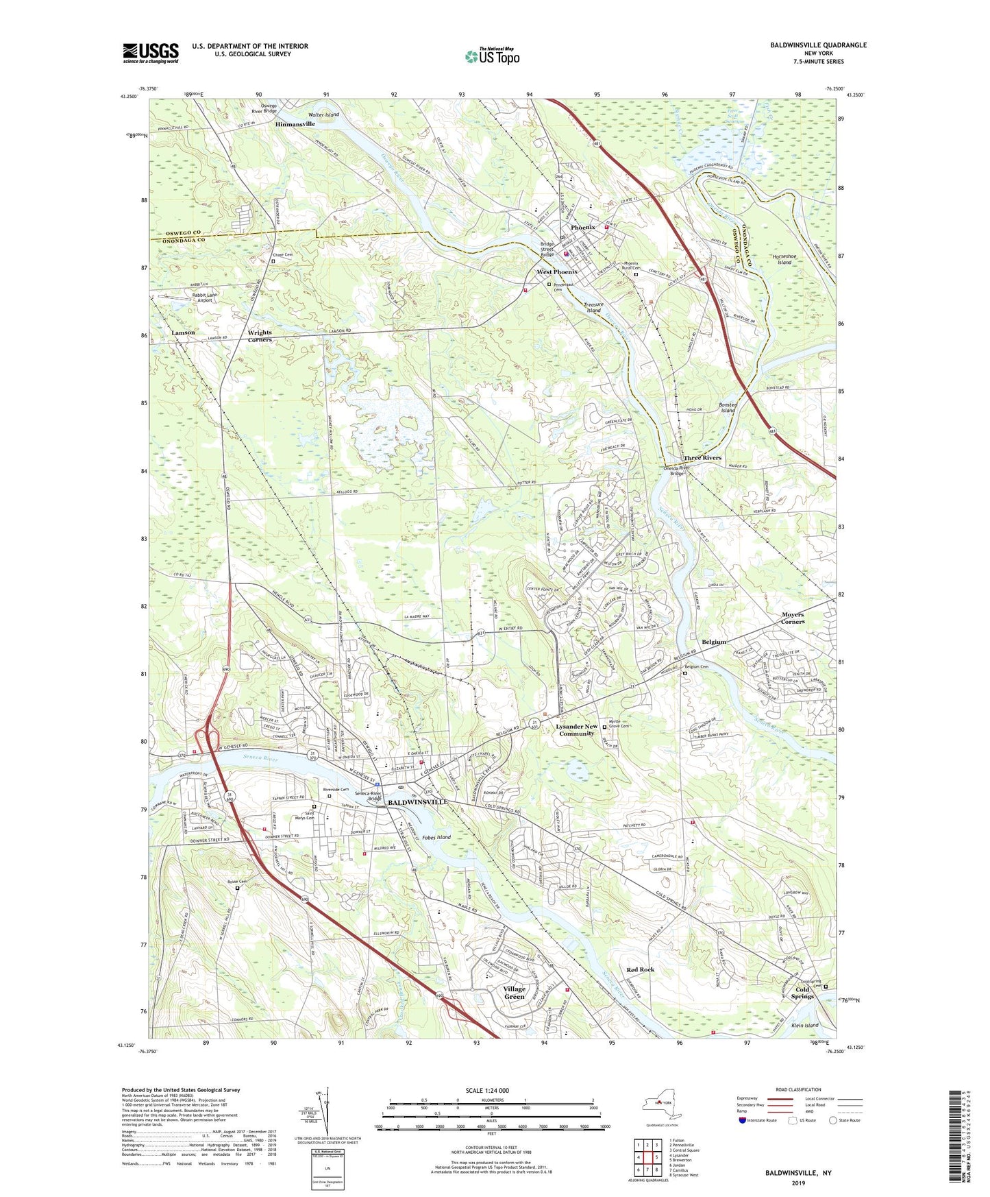 Baldwinsville New York US Topo Map Image