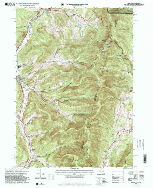 Classic USGS Berlin New York 7.5'x7.5' Topo Map Image