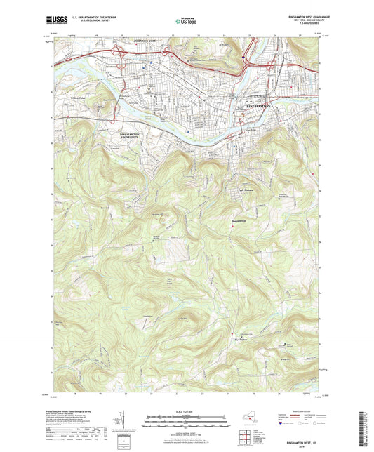Binghamton West New York US Topo Map Image