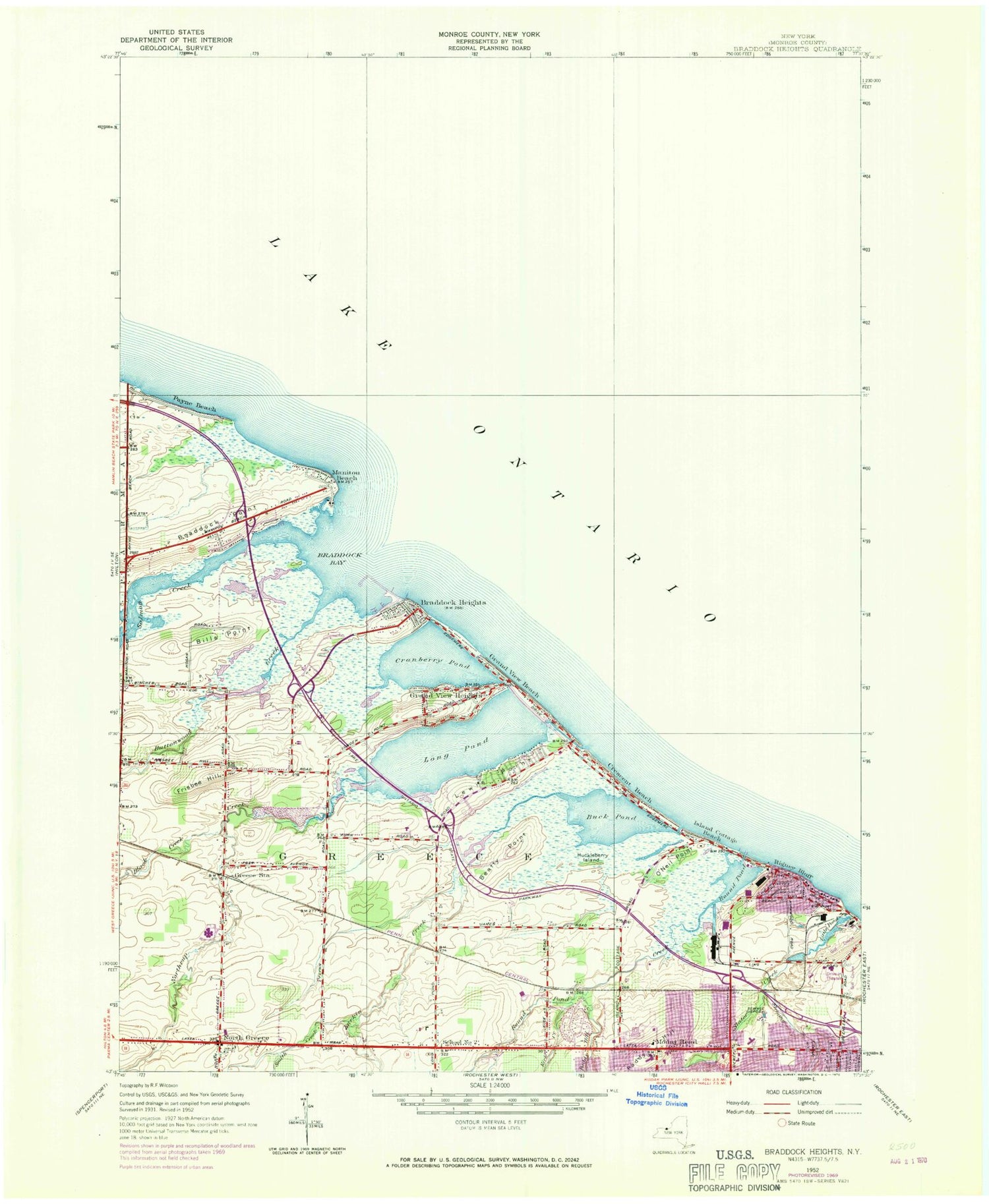 Classic USGS Braddock Heights New York 7.5'x7.5' Topo Map Image