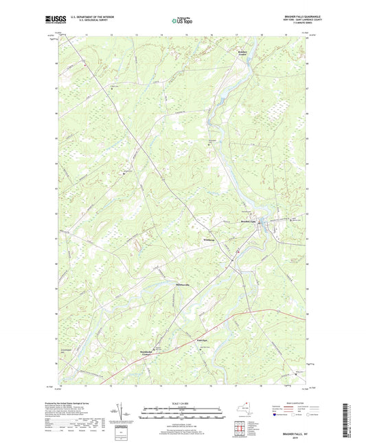 Brasher Falls New York US Topo Map Image