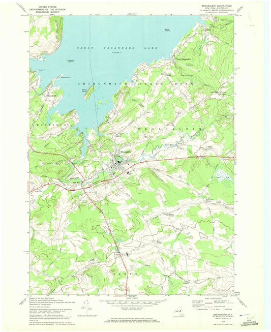 Classic USGS Broadalbin New York 7.5'x7.5' Topo Map Image