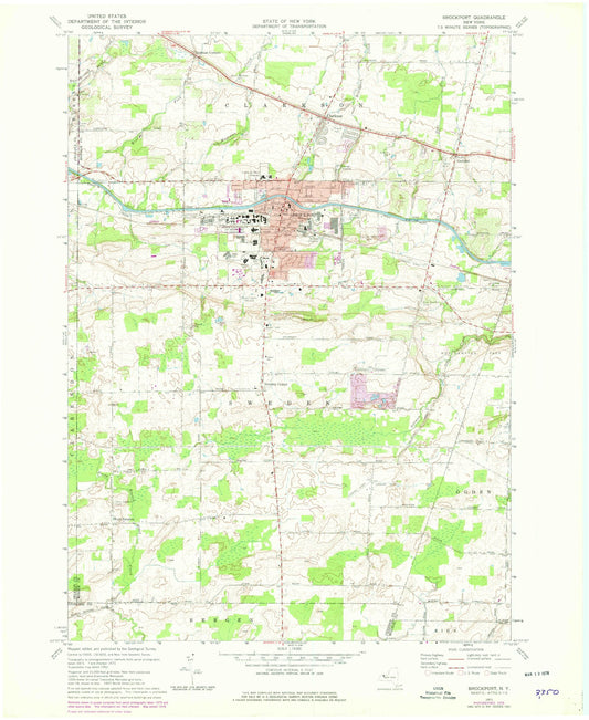 Classic USGS Brockport New York 7.5'x7.5' Topo Map Image