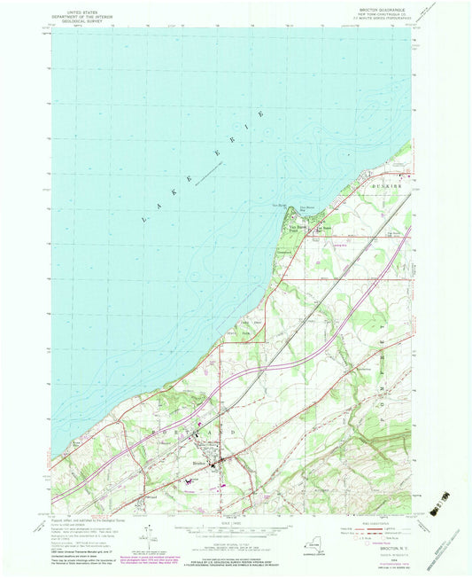 Classic USGS Brocton New York 7.5'x7.5' Topo Map Image