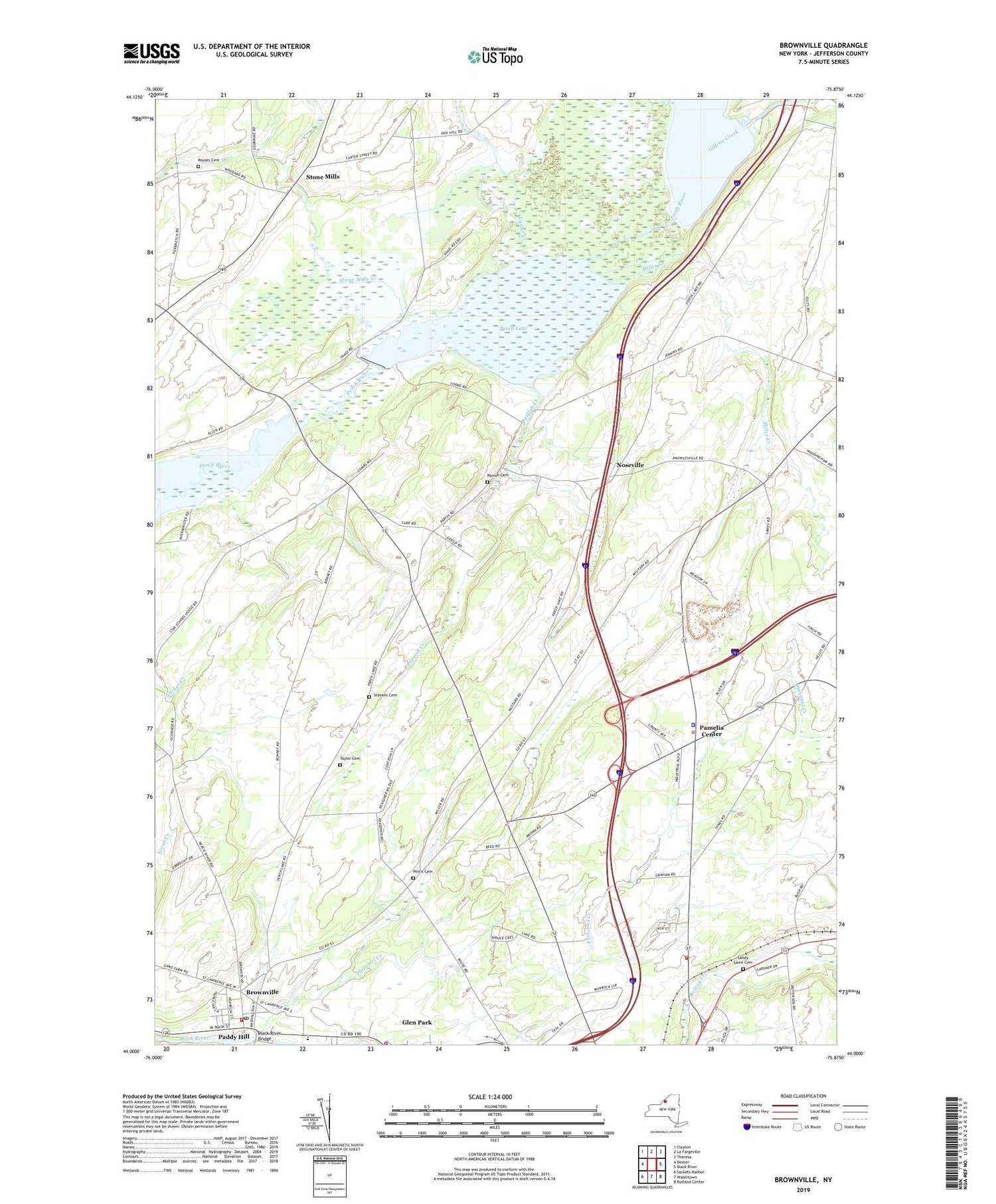 Brownville New York US Topo Map Image