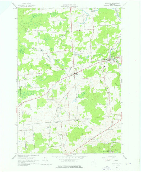 Classic USGS Brushton New York 7.5'x7.5' Topo Map Image