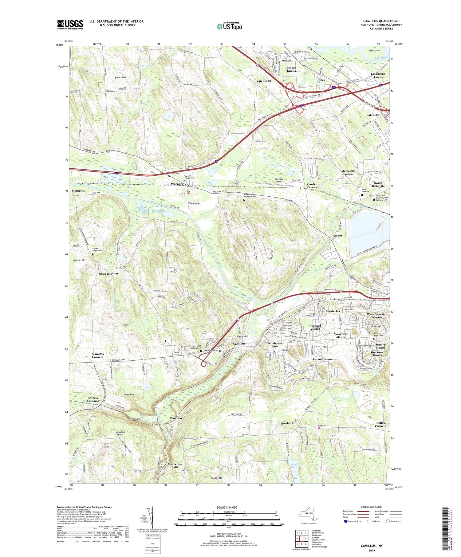 Camillus New York US Topo Map Image