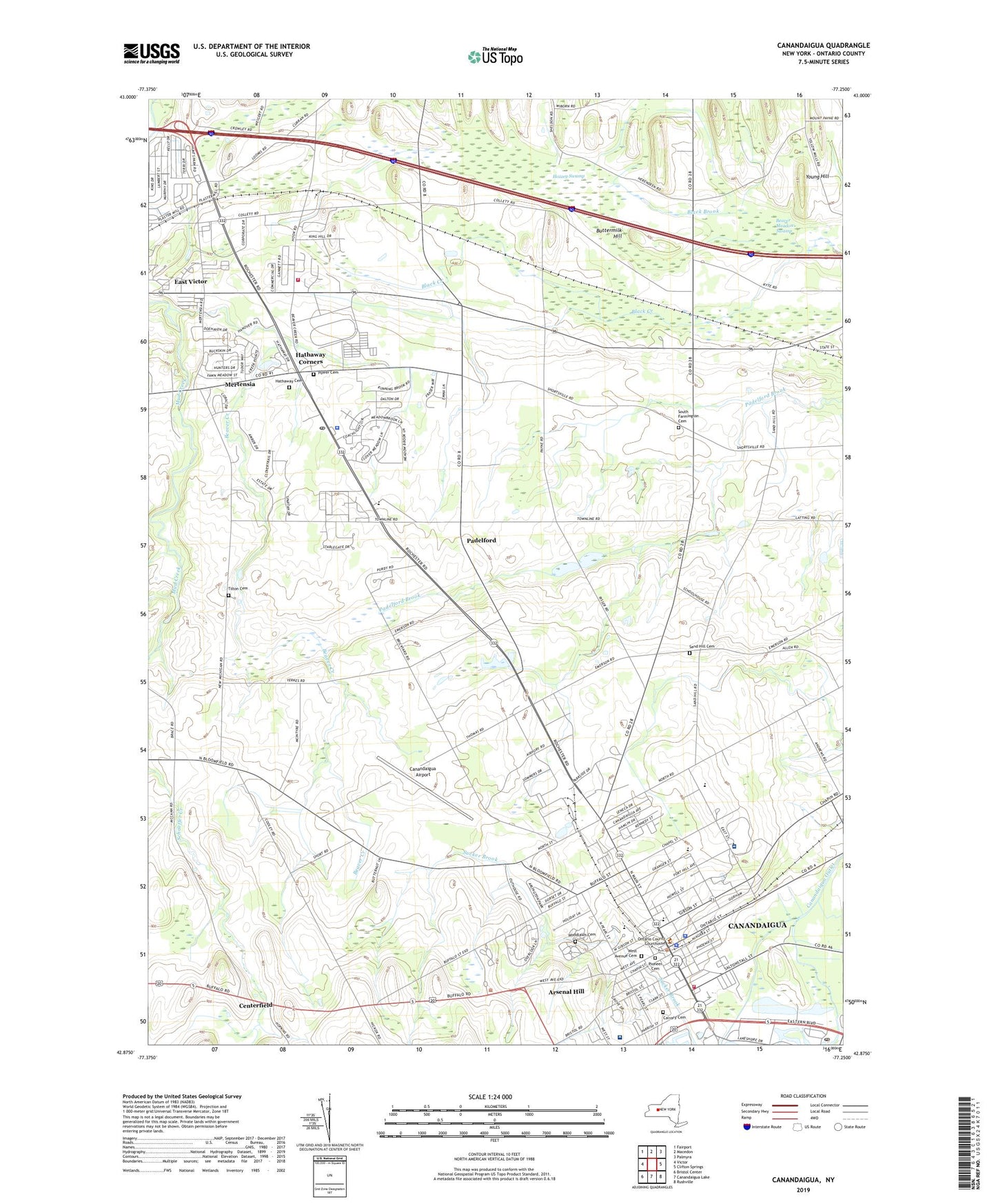 Canandaigua New York US Topo Map Image