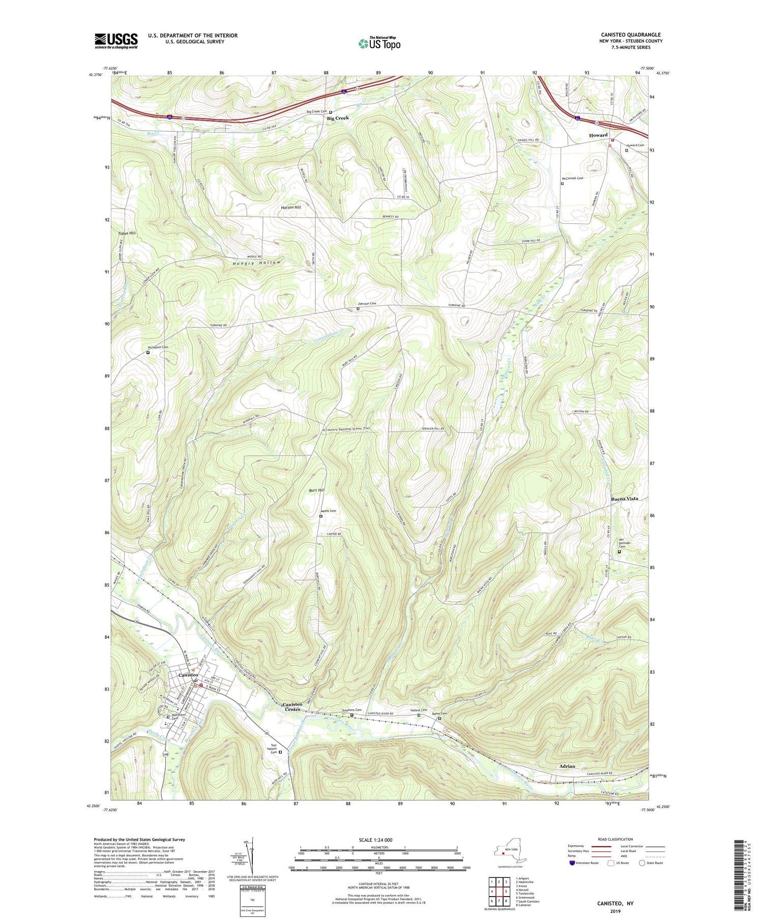 Canisteo New York US Topo Map Image