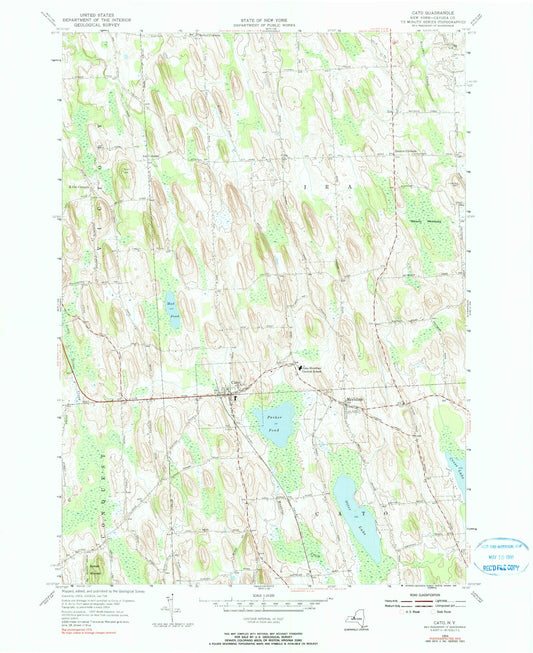 Classic USGS Cato New York 7.5'x7.5' Topo Map Image