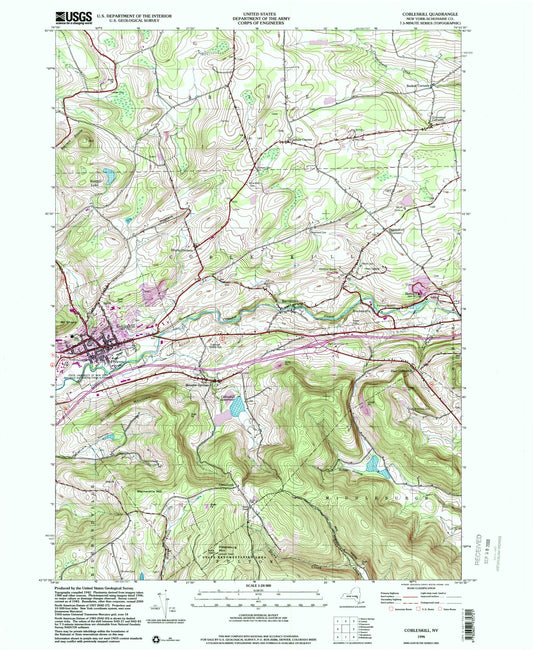 Classic USGS Cobleskill New York 7.5'x7.5' Topo Map Image
